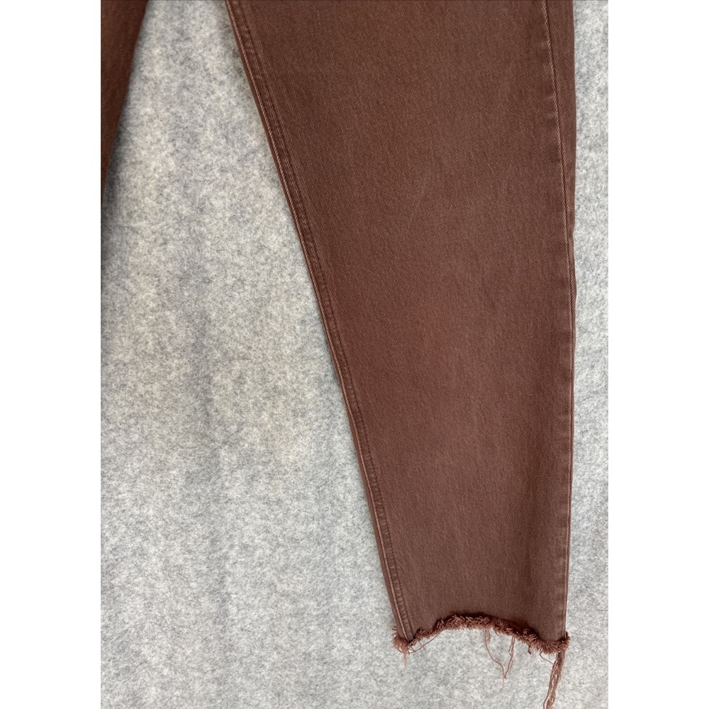 GAP Cheeky Straight Jeans Womens 28 Brown High Rise Raw Hem Button Fly Denim - Picture 5 of 16